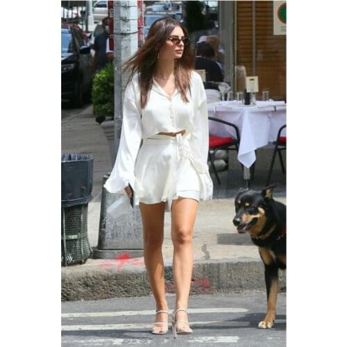 Solid Satin Two Pieces Set WomenO Neck Button Long Sleeve Top Ruffles Bandage High Waist Mini Skirt Outfits Party Elegant Suits