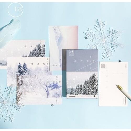 30 Sheets/Set Snow In The North Series Postcard/Greeting Card/Birthday Letter Envelope Gift Card