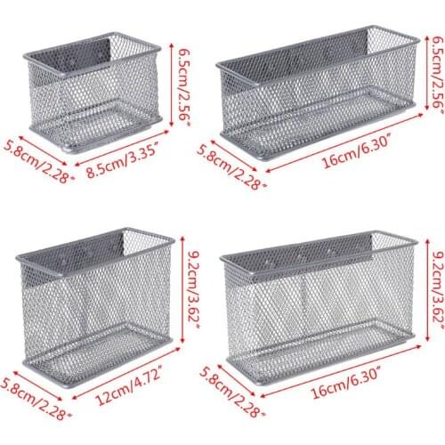 Durable Refrigerator Wire Mesh Magnetic Basket Storage Box Pen Makeup Organizer