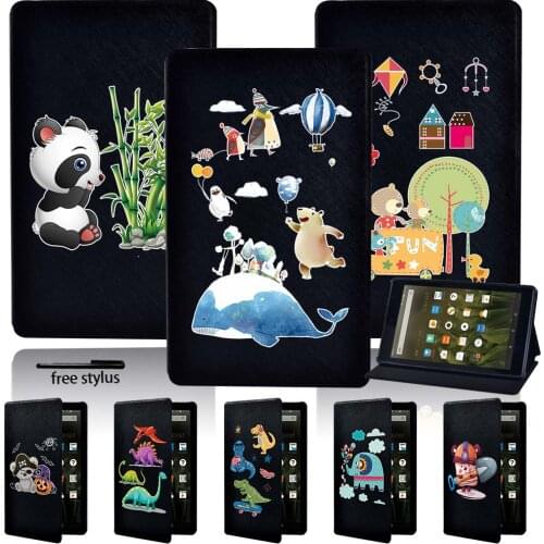 Shockproof Tablet Case for Amazon Fire 7(5/7/9th)/HD8 (6/7/8th)/HD10(5/7/9th ) Leather Stand Cover Case Slim Leather Stand Cover