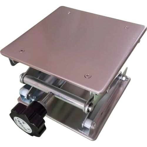 BDJK 10*10mm Lifting Platform Adjustable Laboratory Lift Stainless Steel Lab Stand Table Scissor Lifter Mini Hand Elevator