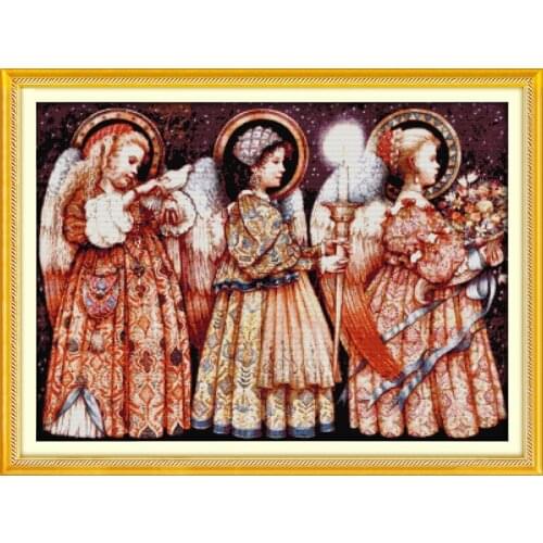 Christmas Eve Angels Needlework, Cross stitch,Sets For Embroidery kits, Printed Patterns Counted Cross-Stitching,DIY Handmade