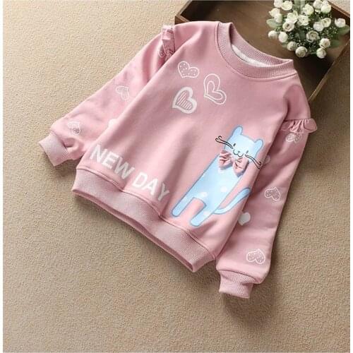 Girls' Bottoming Shirt Spring Autumn Long-Sleeved T-shirt for Girls Cartoon Cotton Teen Childrens T-shirt Sweater