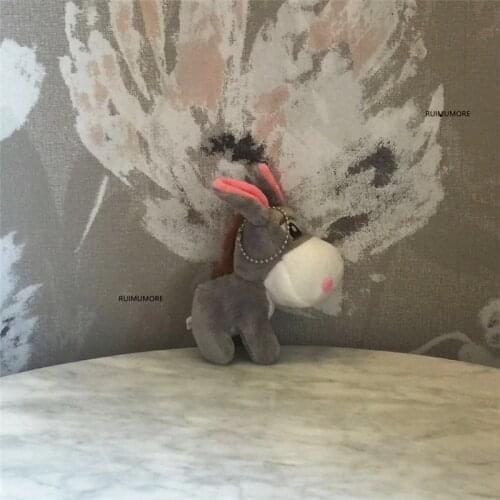 Gray Donkey Little Animal 10CM Stuffed Plush TOY Accessories Doll , gift keyring chain Pendant TOY