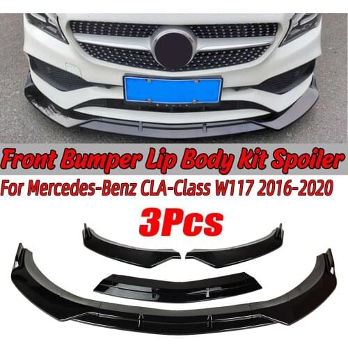 3PCS Car Front Bumper Splitter Lip Spoiler Diffuser Guard Protection Cover Trim For Mercedes For Benz CLA-Class W117 2016-2020