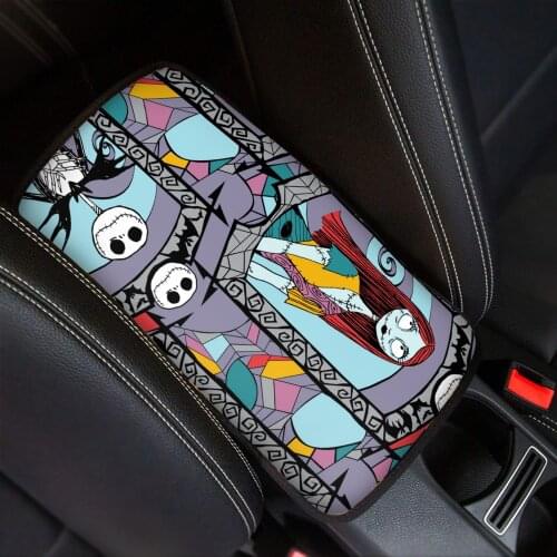 Jack The Nightmare Before Christmas Design Car Center Cover Protector Set of 2 Center Console Armrest Cover Protector Washable
