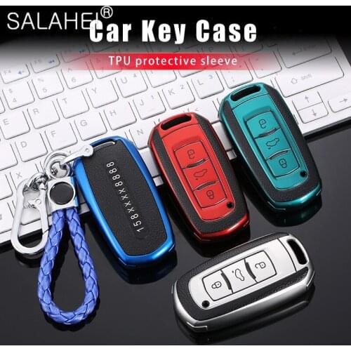TPU Car Key Case Cover Holder For Geely Atlas Boyue NL3 EX7 Emgrand X7 EmgrarandX7 SUV GT GC9 Borui Keychain Protection Styling