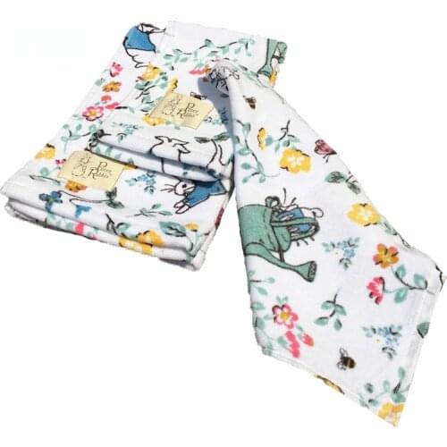 Towel thickened all cotton pastoral cartoon rabbit printed plush soft face towel water uptake hand towel bathroom children towel