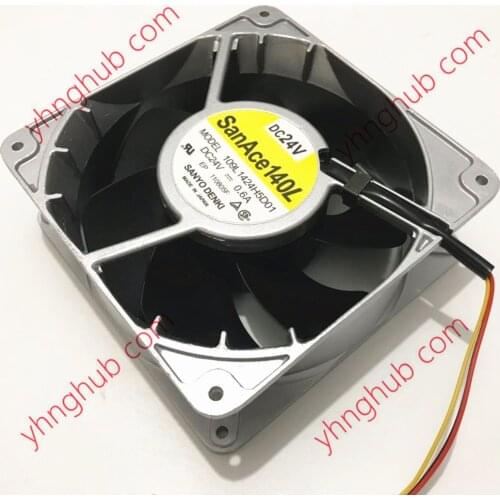 SANYO DENKI 109L1424H5D01 DC 24V 0.60A 140X140X51mm Server Cooling Fan