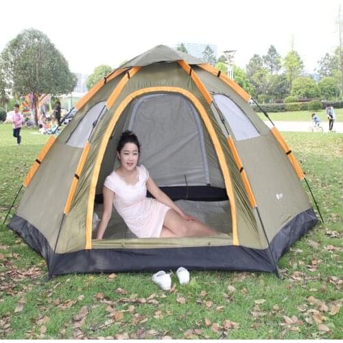 6 Person 240cm*350cm*135cm Camping Tents Waterproof Automatic Tents Climbing Fishing Tents Single Layer Tents