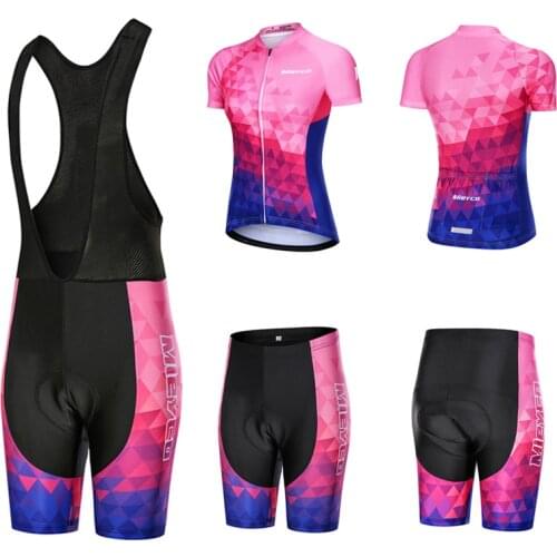 Women Short Sleeve Bicycle Jersey Set Pro Team Cycling Clothing Sport MTB Wear Maillot Ciclismo Road Bike Jumpsuit Female Riding