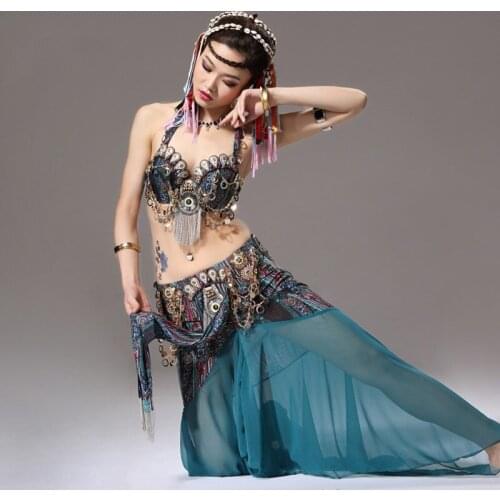 Belly Dance Skirt Women Suit Cosplay Performance Show Train Stage Tribal Dress Lady Summer Play Princess Anime Latin Clothing
