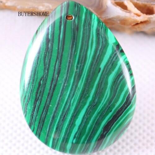 Gem Pendant Natural Stone Water Drop Bead Green Malachite Necklace Pendant for Women Jewelry Gift 1Pcs K219