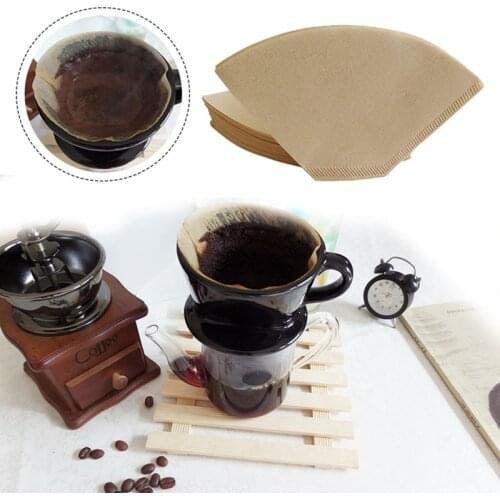 100 Pcs Wooden Original Hand Drip Paper Coffee Filter Espresso Coffee Filter Packs Tea Bag Strainer Green Tea Infuser Filter