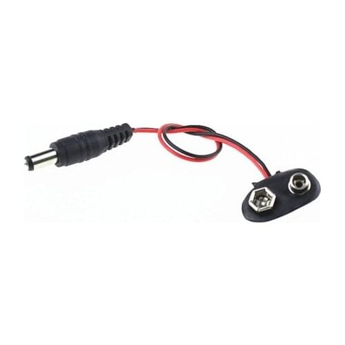 100pcs/lot Experimental 9V battery snap power cable to 5.5*2.1mm DC 9V clip male line battery adapter for arduino