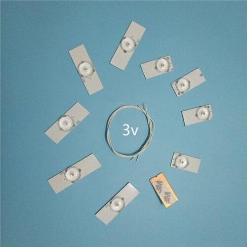 100pcs x Led Strips 3v Bulbs Diodes 32-65 inch Tv Optical Lens Fliter Backlight w/ Double-side Tape Replacements