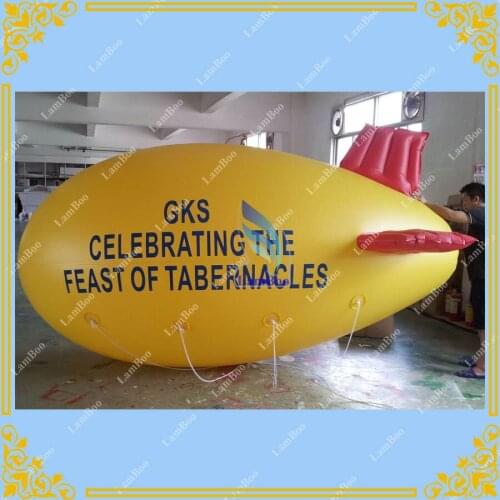 4m/13ft Adverizing Yellow Inflatable Airship Blimp Zeppelin with your LOGO for Different Events