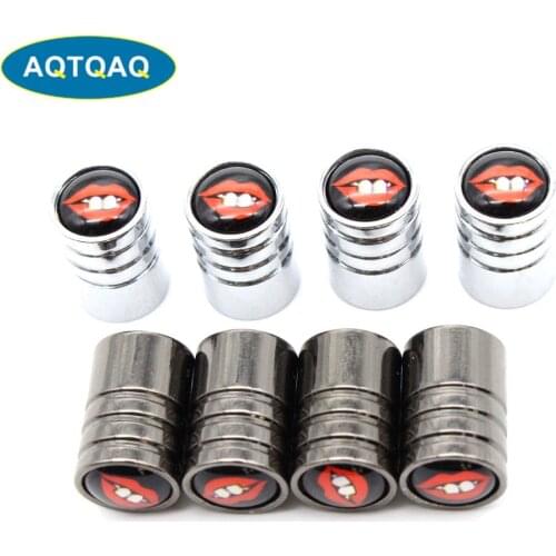 4 Pcs/Set Copper Buck Teeth Logo Tire Valve Stem Cap Tire Wheel Stem Air Valve Caps for Auto Cars