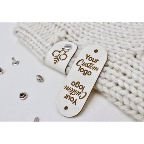 40pcs Handmade label personalized with text logo, Knitting garment leather tags, Sewing crocheted clothing label DIY Accessories