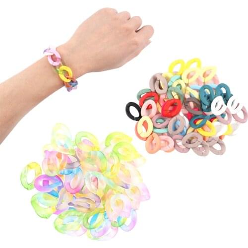 50pcs Stylish Acrylic Chain Linking Rings Necklace Crafting Connector Assorted Beading Craft Supplies