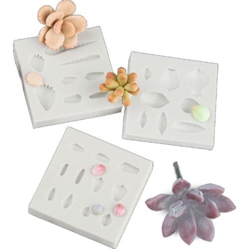 97QE Handmade 3D Succulent Plants Silicone Mold Polymer Clay Mold Art Caft Tools