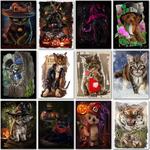 5D DIY Diamond Painting animals Cartoon cute dog cat Halloween Full Square&Round Diamond mosaic Diamand embroidery Cross stitch