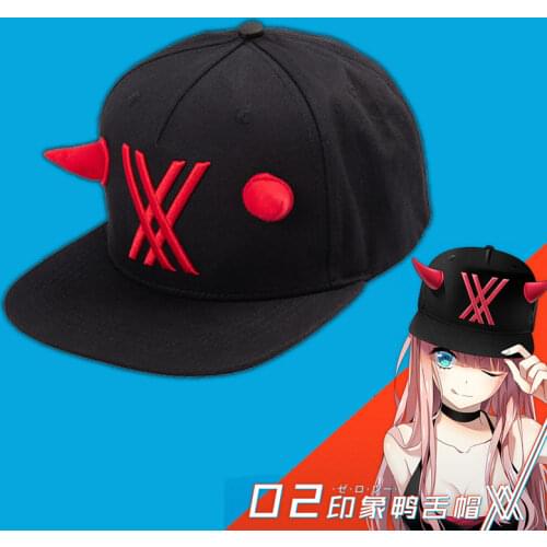 Darling In The Franxx 02 Baseball Cap Japanese Anime Cosplay Hat ZERO TWO Theme Cap Adjustable Sun Caps Prop Accessories