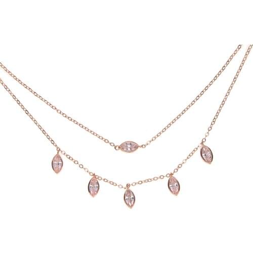 Free shipping Fashion statement multi layer water drop cz pendant chain hollow square shape necklace choker collar jewelry