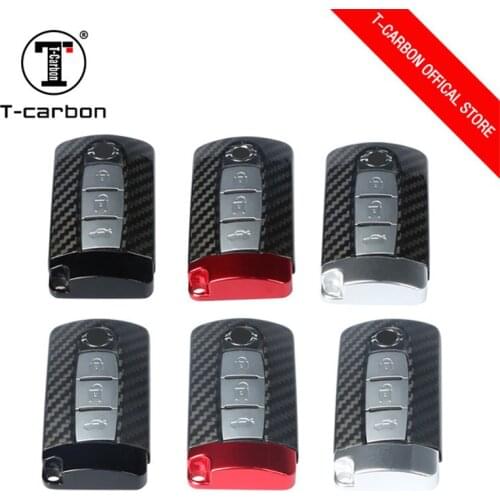 Genuine Carbon Fiber Car Auto Remote Key Case Cover Fob Holder Skin Shell For NISSAN R35 GTR 370Z 350Z INFINITI