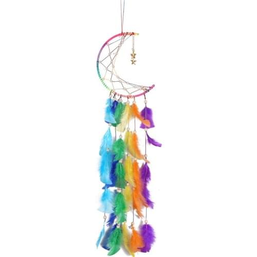 Home Decoration Rainbow Dream Catcher Feather Dream Catcher Wedding Guest Gift Wall Hanging Decor for Car CNIM Hot