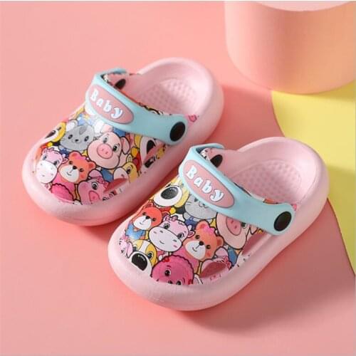 2021 New Hole Shoes Kids slippers Childrens Non Slip Soft Sole Girls Garden Shoes Indoor Outdoor Anti-collision Slippers Summer