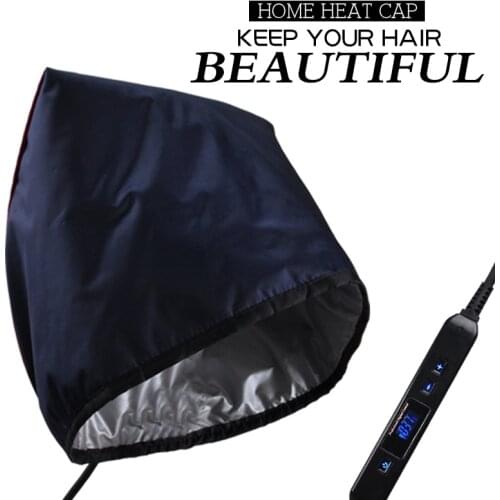 Electric Heating Cap Evaporation Cap Steamer Hair Care Cap For Hair Dyeing Parovarka Home Black Waterproof LCD Monitor 220v