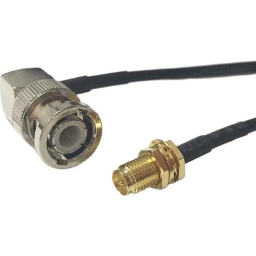 Modem Coaxial Cable BNC Male Plug Right Angle Switch RP-SMA Female Jack nut Connector RG174 Cable 20CM 8" Adapter RF Jumper