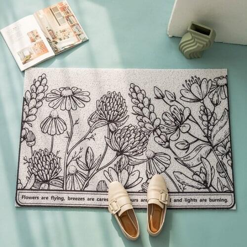 Plant Printed Living Room Mat PVC Anti-slip Mat Hallway Custom Size Mat Carpet Entrance Door Mat Carpet Dustproof Home Door Mat