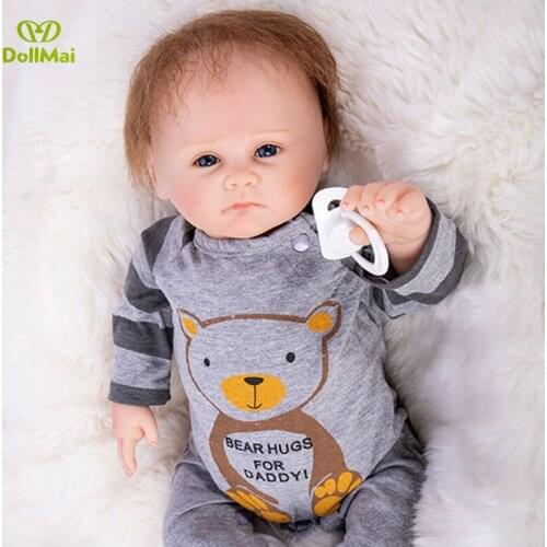 Cute boy reborn dolls 48cm handmade silicone reborn baby dolls toys for child gift real ture newborn baby looking bebes reborn