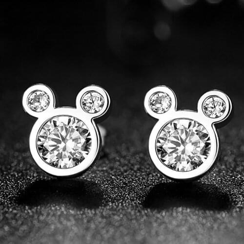 Cartoon Cute Silver Earrings 925 Silver Ear Studs Hoop Earrings For Women Silver Drop Earring Jewelry Girl Lady Woman Gift