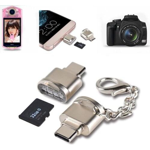 Mini Type C Micro SD TF Memory Card Reader OTG Adapter USB 3.1 Portable