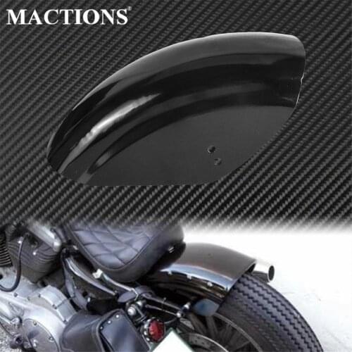 Motorcycle Short Flat Rear Fender Mud Guard Bobber Cafe Racer Mudguard Cover Bright Black For Harley Sportster Iron 883 1200 72