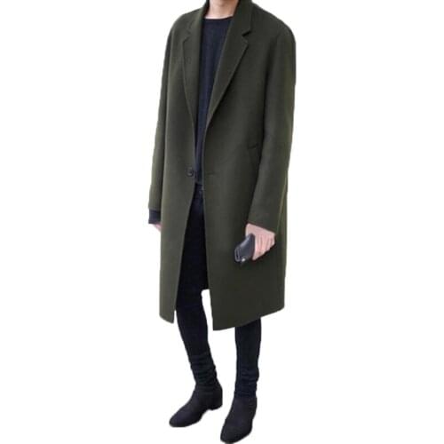 Mens Cashmere Turn-down 60%-72% Collar Wool Coat Winter Jacket Men Long Thick Mens Clothing New Overcoat WUJ1020