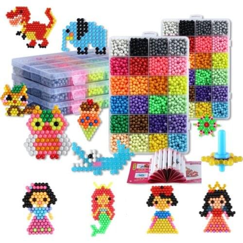 Water Fuse Beads DIY Set Pearl Box Pegboard Game Kit Tools Accessories Kids Designer Toys for Girls Children Gift 8 10 years