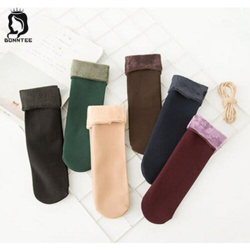 Plus Velvet Thicker Women New Winter Warm Socks Womens Solid Soft Sock Female High Quality Couple Korean Style 5 Colors Females