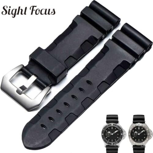 Soft Rubber Strap for Panerai Luminor 24mm 26mm Watchand Mens Waterproof Replacement Watch Belt Male Watch Bracelet Reloj Montre