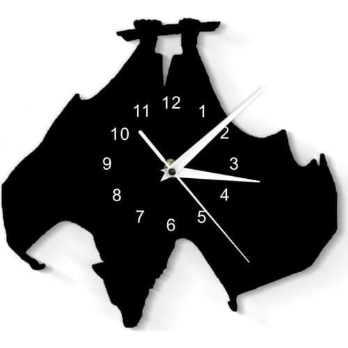 The Largest Bats In The World Wall Clock Flying Fox Fruit Bats Wall Watch Home Decor Pteropus Modern Wall Clock Bat Lover Gift