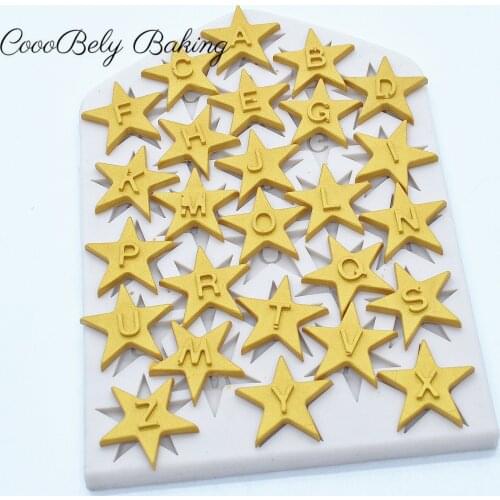 Luyou 1Pc Star Letters Silicone Resin Fondant Molds Birthday Cake Decorating Tools Kitchen Baking Accessories Cake Tools FM2001