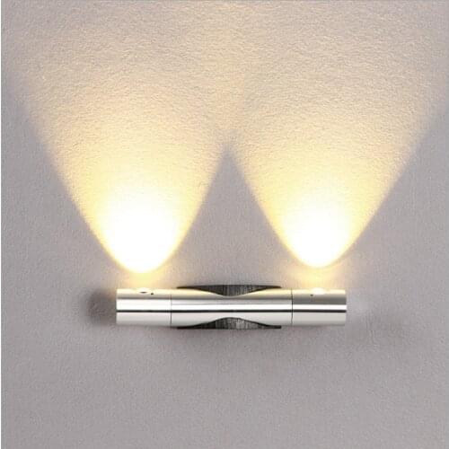 Modern Minimalist LED Wall Lamp Living Room Bedroom Bedside Wall Lamp Dimmable Double Head Indoor Aluminum Knob Switch Bed Room