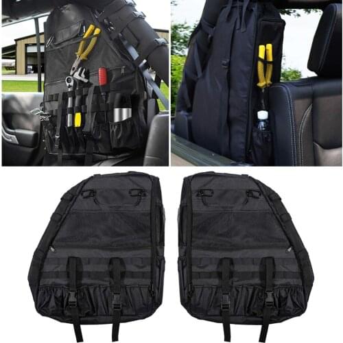 Chuang Qian 2X Outdoor Roll Bar Tool Storage Bag Multi-Pockets Saddlebag Organizers Cargo for 2018 2019 Jeep Wrangler JL 4 Door