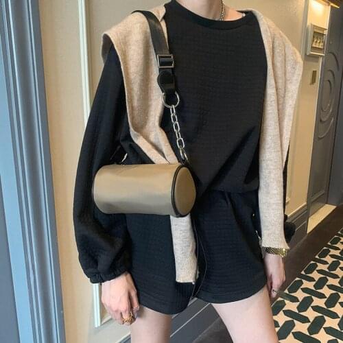 Casual Women Shoulder Bag Wide Strap Nylon Chain Cross Body Bags 2021 New Female Small Baguette Bag Simple Chic Phone Purses