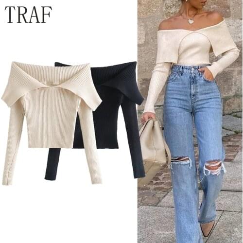 TRAF Womens Off Shoulder Pullovers China