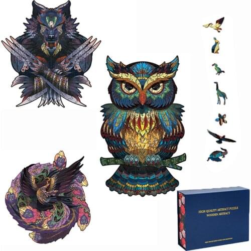 Unique 3D Wooden Puzzle Mysterious Animal Puzzles Boutique Gift Box Packaging Gift For Adult Kids Fabulous Montessori Toys Gift