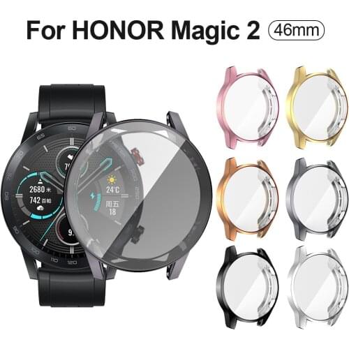 Electroplated TPU All-inclusive Protective Cover for Huawei Honor Magic Watch 2 46mm TPU Soft Case Antifriction Protection Watch